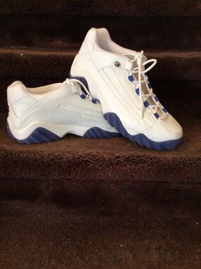 Tommy Hilfiger White and Navy Athletic Sneakers